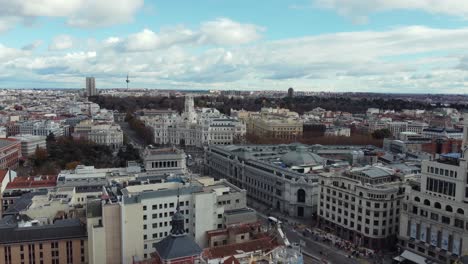 Aerial-panorama-of-Madrid-with-Cibeles-Square-and-Alcala-street-Spain