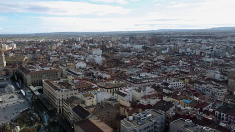 Zaragoza-aerial-view-with-populous-residential-quarters-Spain