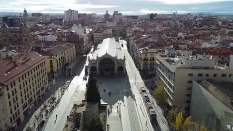 Zentralmarkt-In-Zaragoza,-Luftaufnahme