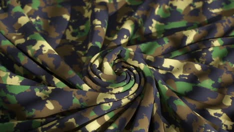 A-Fabric-Spiral-with-a-Camouflage-Pattern-Twists-Into-a-Dynamic-and-Textured-3D-Animation