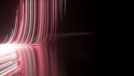 Schwarz-rot-weißer-Neon-Glühender,-Vollständiger-Abstrakter-Herz-Hintergrund,-VJ-Schleife-In-HD