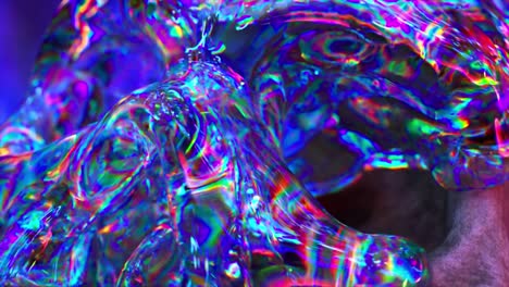 Eine-Flüssige-Diamantsubstanz-Umhüllt-Den-Schädel-Und-Verwandelt-Den-Knochen-In-Diamant-Neonlicht-Regenbogen-3D