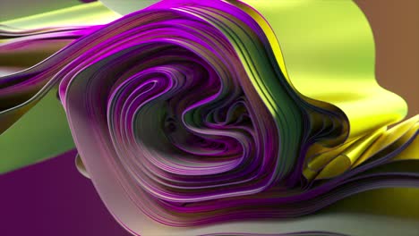 Ein-3D-Band-Fließt-In-Einem-Farbverlauf-Aus-Lila-Und-Grün-Und-Erweckt-Ein-Gefühl-Dynamischer-Eleganz-In-Einer-3D-Animation