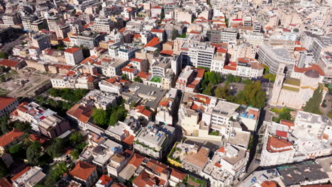 Toma-Aérea-Cenital-Del-Casco-Antiguo-Del-Centro-De-Atenas.