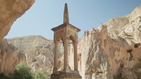 Man-made-historical-structure-unique-rock-landscape-Zelve-museum