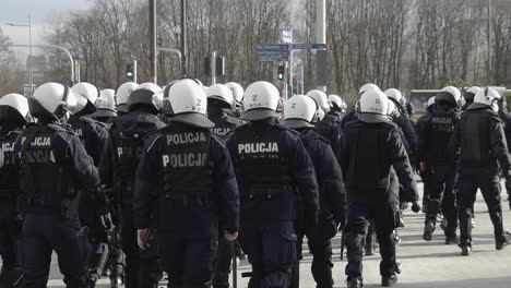 Walking-armed-Police-at-the-protest-in-Warsaw