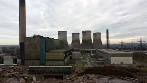 Fiddlers-ferry-power-station-aerial-view-over-wreckage-of-demolished-cooling-towers-and-disused-factory-remains