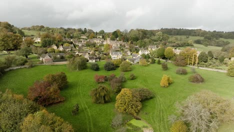 Beautiful-English-Village-Cotswolds-Autumn-Aerial-View-Bourton-On-The-Hill-UK