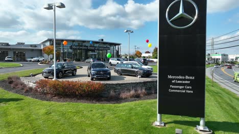 Mercedes-Benz-dealership-on-beautiful-autumn-day