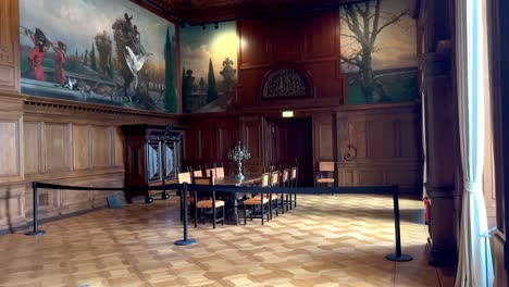 Pov-shot-showing-luxury-ancient-dining-room-inside-Villa-Hügel-Museum-in-Essen-City-from-Krupp-Family