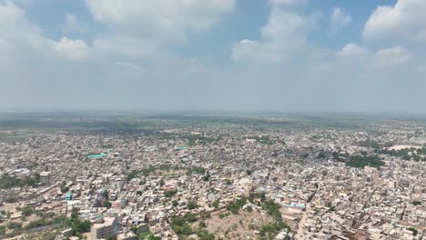 Amplia-Vista-De-Shahdadpur,-Sindh,-Pakistán.-Aéreo