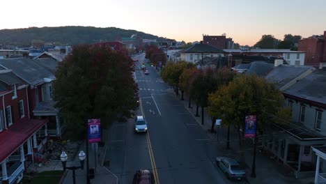 Small-town-America-main-street-during-dawn