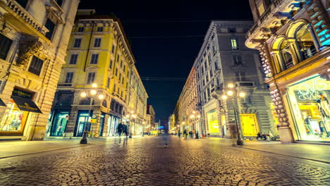 Time-lapse-People-in-Milan-Street-of-via-Dante