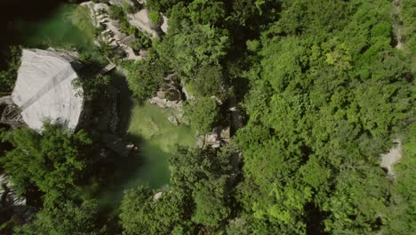 Drone-top-shot-of-Bijagual-ecological-reserve-in-Costa-Rica,-located-in-Riviera-Maya