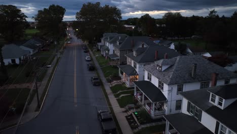 American-houses-during-dusk-in-small-town