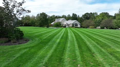 Striped-lawn-at-large-USA-home