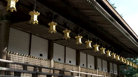 Row-Of-Golden-Hanging-Lanterns-Outside-Miedo-Hall-at-Koyasan