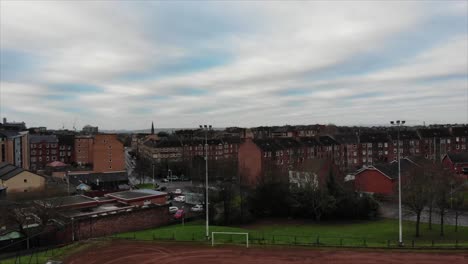 Glasgow-West-side-Scotland,-Downtown-high-rise-skyline-in-a-scenic-urban-metropolis-United-Kingdom