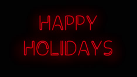 Flashing-retro-HAPPY-HOLIDAYS-electric-red-neon-Sign-flashing-on-and-off-with-flicker-in-4k