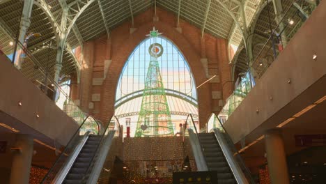 Inside-image-of-Marcado-de-Colon-in-Christmas-atmosphere-in-Valencia,-Spain