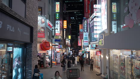 People-Shopping-at-Myeongdong-Night-Market-in-City-Downtown-in-Winter