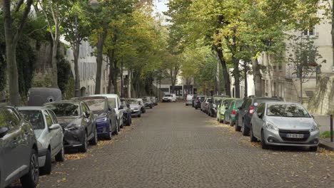 Larga-Calle-Típica-Parisina-De-Adoquines-En-Montmartre