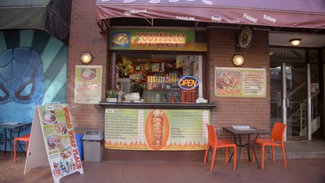 A-Sight-of-a-Snack-Stand-Along-the-Streets-of-Vancouver,-Canada---Close-Up