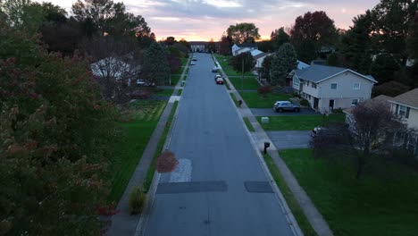 Quaint-neighborhood-during-autumn-sunset