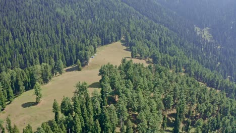 Cámara-De-Teléfono-Con-Vista-Aérea-De-Drones-Que-Va-Hacia-La-Parte-Trasera,-Donde-Hay-Arbustos-Alrededor