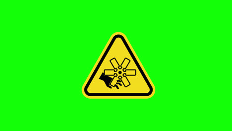 Un-Triángulo-Amarillo-Advertencia-Precaución-Mano-Aplastar-Signo-Icono-Animación-Concepto-Con-Canal-Alfa