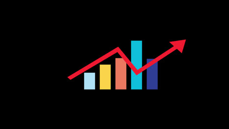 Uptrend-Line-Graph-Chart-Rising-Animation-Loop-Motion-Graphics-Video-Transparent-Background-With-Alpha-Channel