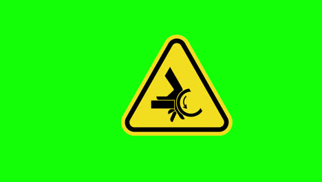 Un-Triángulo-Amarillo-Advertencia-Precaución-Mano-Aplastar-Signo-Icono-Animación-Concepto-Con-Canal-Alfa