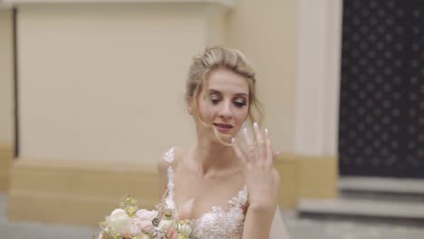 Beautiful-and-lovely-bride.-Pretty-and-well-groomed-woman.-Slow-motion