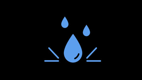 Una-Animación-Conceptual-De-Icono-De-Signo-De-Gotas-De-Agua-Azul-Con-Canal-Alfa