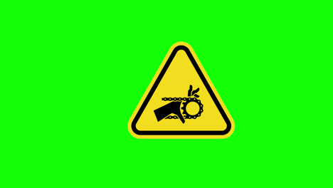 Un-Triángulo-Amarillo-Advertencia-Precaución-Mano-Aplastar-Signo-Icono-Animación-Concepto-Con-Canal-Alfa