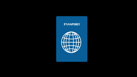 Un-Pasaporte-Azul-Con-Un-Icono-De-Globo-Video-De-Animación-En-Bucle-Con-Canal-Alfa