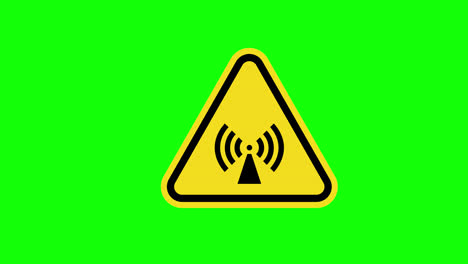 Gelbes-Dreieck-Vorsicht-Warnung-Warnung-Nicht-Ionisierende-Strahlung-Symbol-Zeichen-Symbol-Konzept-Animation-Mit-Alphakanal