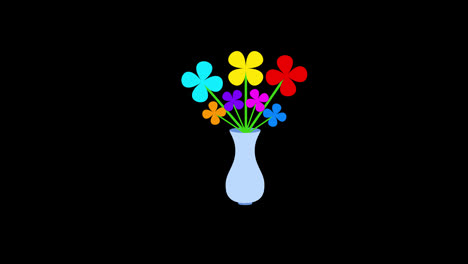 A-plant-in-a-pot-with-flower-leaves-icon-concept-loop-animation-video-with-alpha-channel