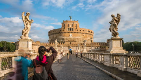 Time-Lapse-of-Castel-Sant-Angelo-in-Rome-,-Italy