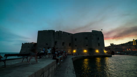 The-Historic-Wall-of-Dubrovnik-Old-Town,-Croatia.