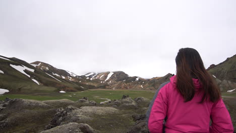 Traveler-Hikes-at-Landmannalaugar-Iceland-Highland