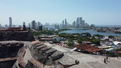Schloss-San-Felipe-De-Barajas-In-Cartagena,-Kolumbien