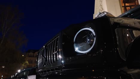 Negro-Amg-G-63-Mercedes-Faro-De-Coche-Se-Encienden-A-última-Hora-De-La-Tarde-Motor-Show