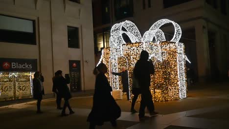 Christmas-Present-Within-Paternoster-Square,-London,-United-Kingdom