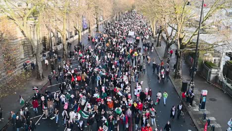 Campaign-for-Palestine-on-the-Victoria-Embankment,-London,-United-Kingdom