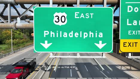 Philadelphia-Verkehrsschild-Auf-Der-30-East