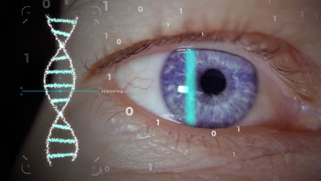 Digital-Identity---Scanning-Human-Eye-With-Binary-Code-And-DNA