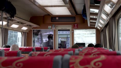 Nankai-Koya-limited-express-train-to-Koyasan-with-empty-seats,-Japan