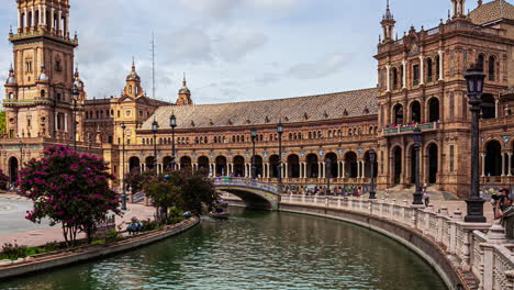 Timelapse-of-Plaza-España,-Sevilla