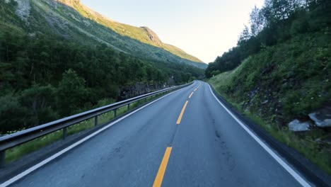 Vehicle-point-of-view-Driving-a-Car-on-a-Road-in-Norway